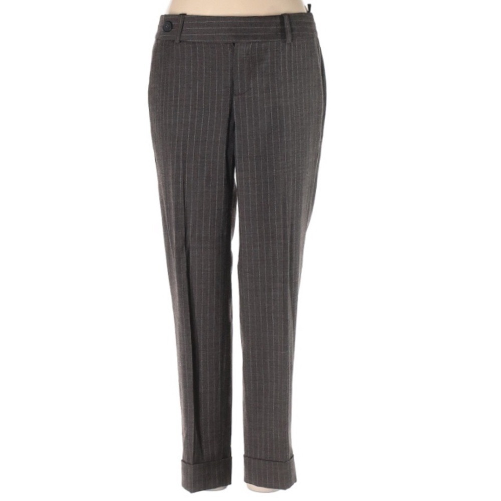 Club Monaco Gray pinstriped cropped career pants‎ straight leg size 0 #00100566